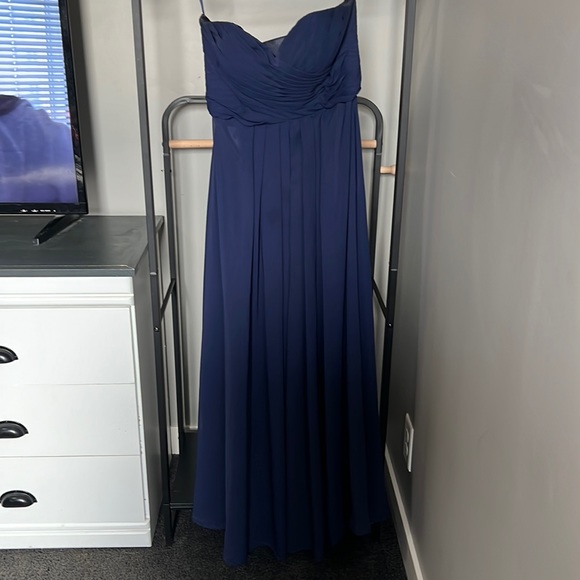 Navy Strapless Dress with corset - Picture 1 of 5